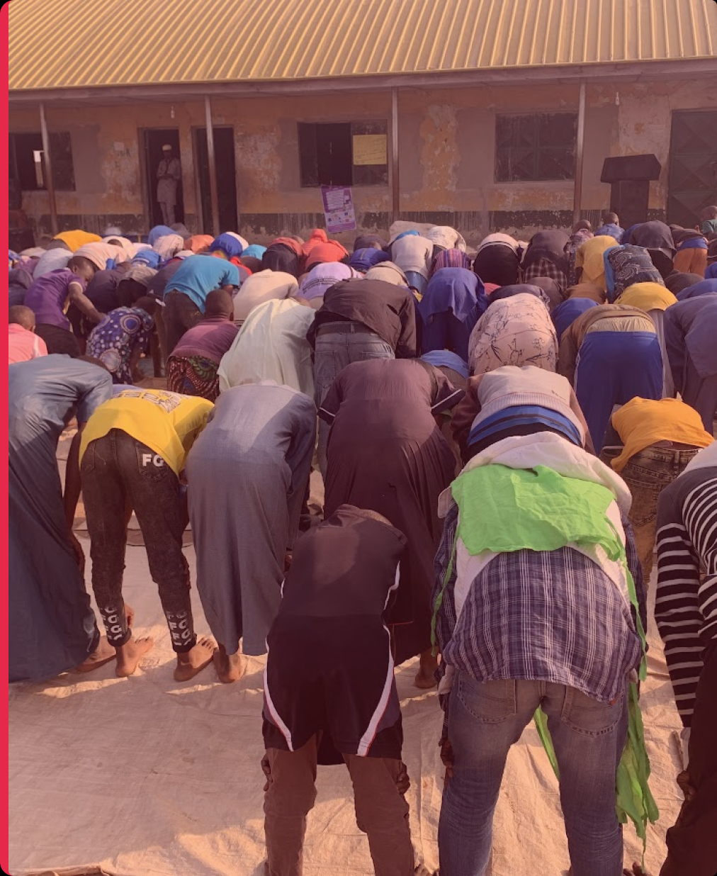 Young Muslims praying together at a SUDAI gathering